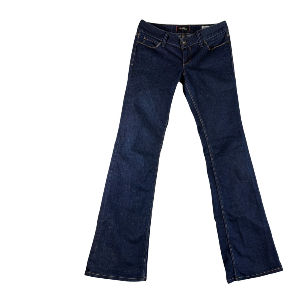 Guess Sarah Fit Boot Jeans Women 30 Blue Denim Cotton Stretch Mid Rise Dark Wash